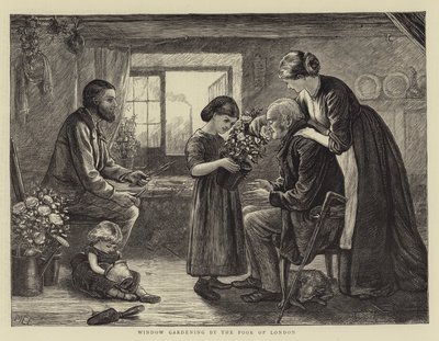 貧しいロンドンの窓庭 作： Mary Ellen Edwards